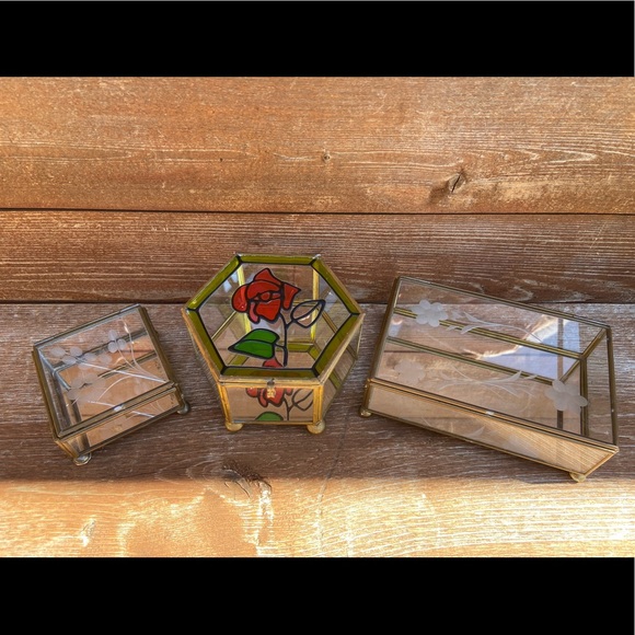 Glass Jewelry boxes (3 included)